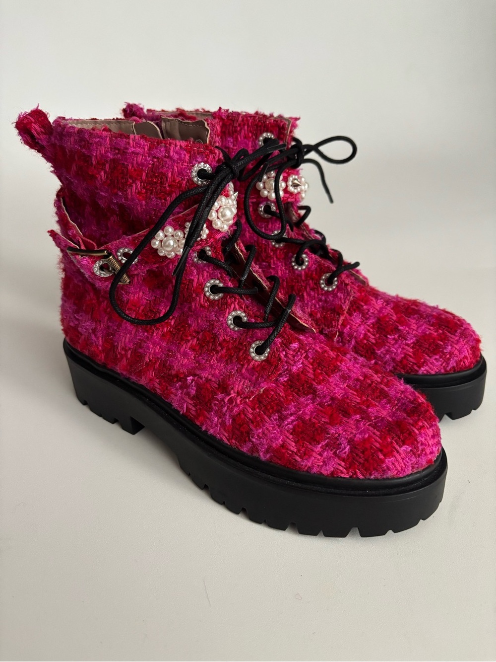 Betsey Johnson Kids Hethr Platform New Fuchsia Boots Girls 3